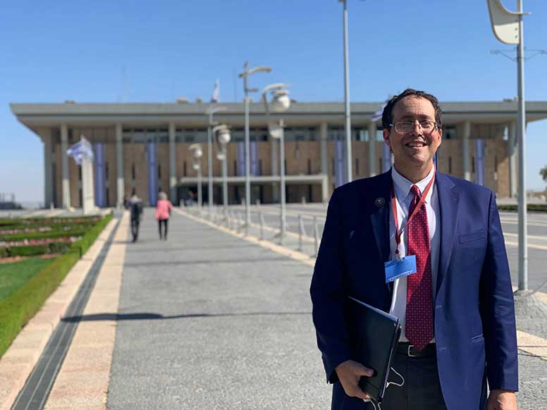 At the Knesset (Israel's parliament).