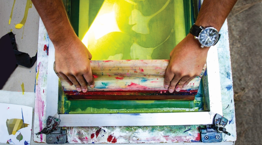 Image of screenprinting process