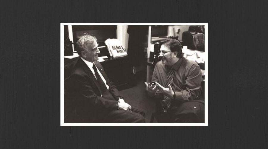 Image of Wiesel and Woznica conversing