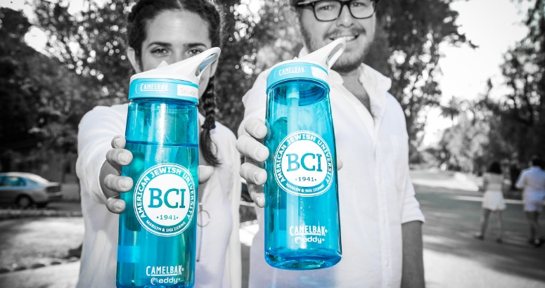 Black and White BCIers with blue bottles