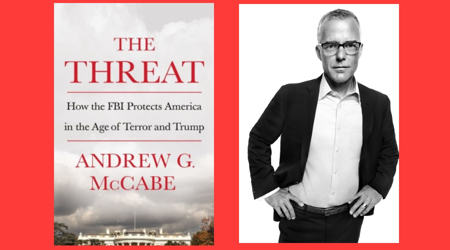 Photograph of Andrew McCabe and book cover