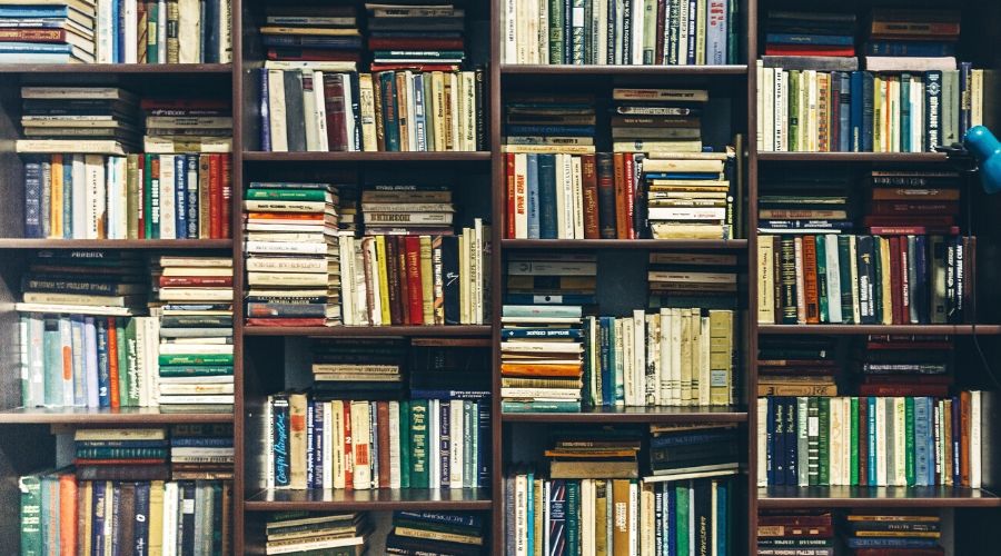 Photo of Books on a Bookcase