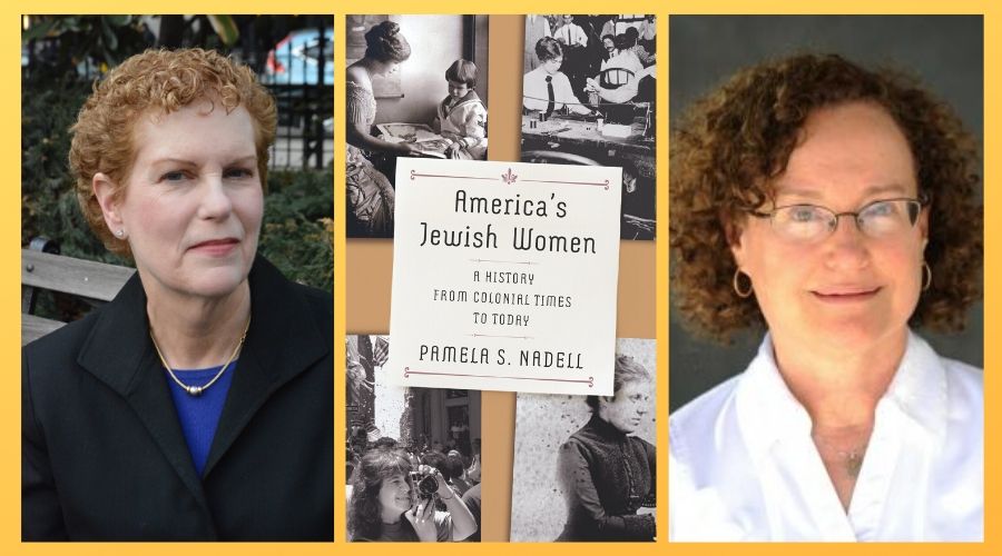 Pamela Nadell and Patricia Fenton headshots, with Pamela's book cover