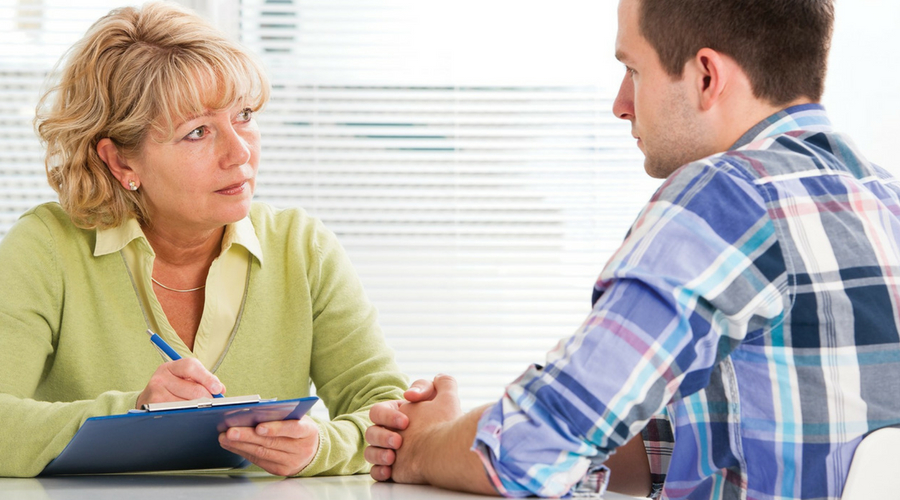 counselor talking to a student