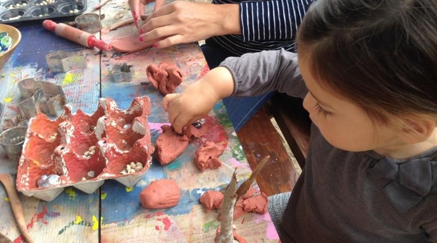 Photo of a child working on an art project