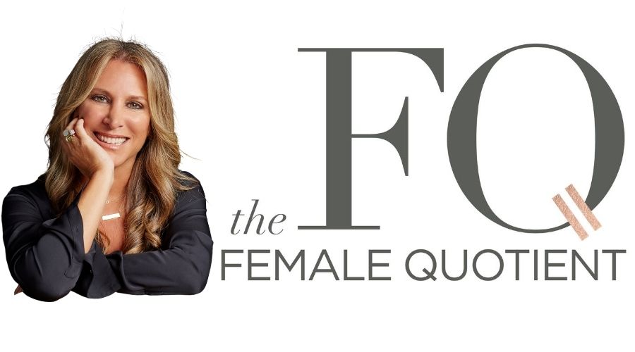 Shelley Zalis next to her company's logo, The Female Quotient