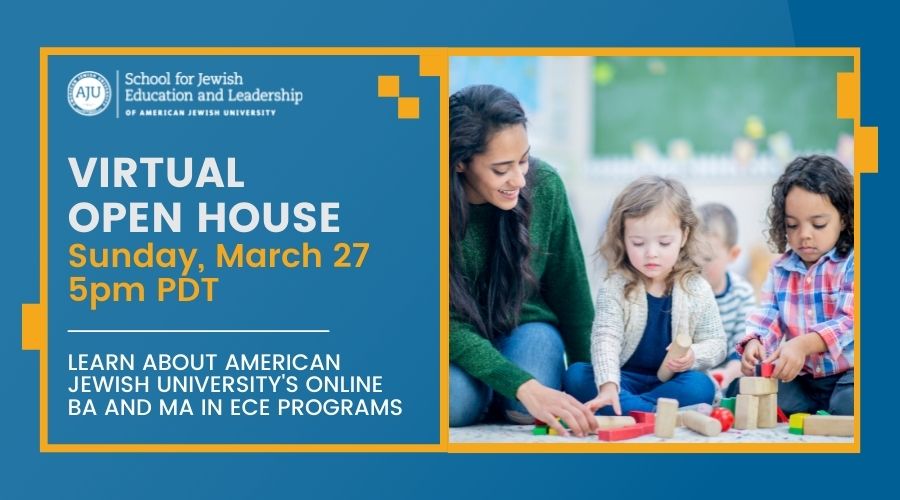 Flyer for ECE Open House on March 27 with photo of ECE teacher with children