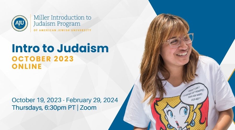 Intro to Judaism October 2023 In Person Class flyer