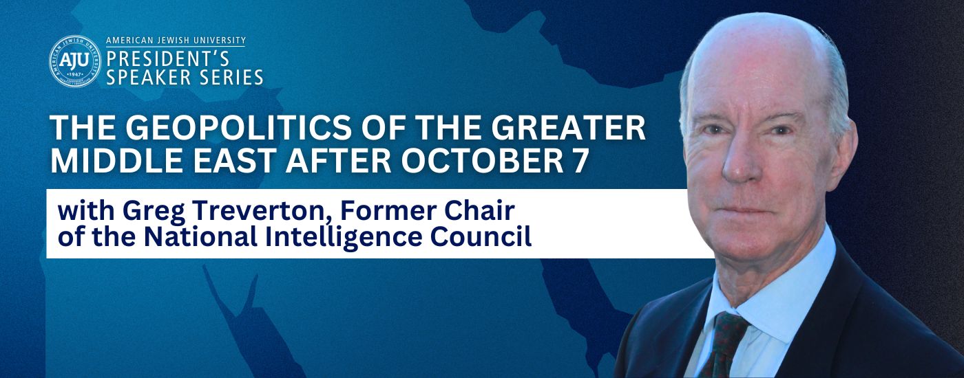 Geopolitics of the Greater Middle East After October 7 Header Image with a map of the Middle East and a Headshot of Greg Treverton