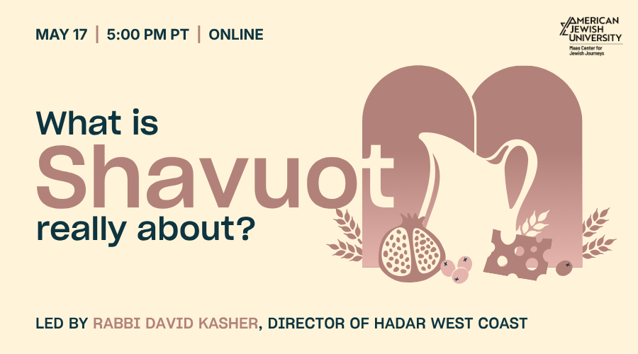 What is Shavuot really about? With a picture of a pitcher of milk and a pomegranate and two tablets