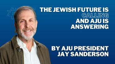 The future is calling and aju is answering by aju president jay sanderson with headshot of jay