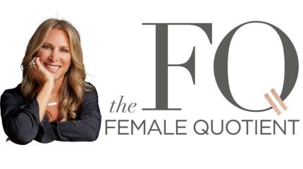 Shelley Zalis next to her company's logo, The Female Quotient
