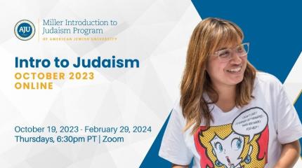 Intro to Judaism October 2023 In Person Class flyer