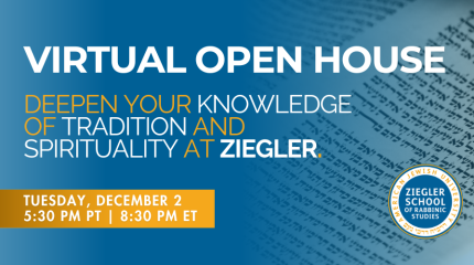 Virtual Open House Deepen Your Knowledge Of Tradition and Spirituality at Ziegler