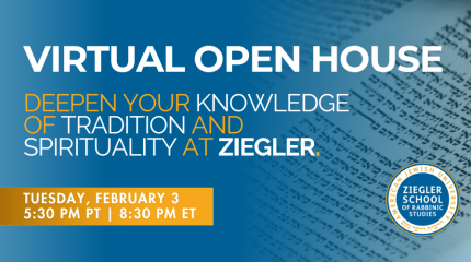 Virtual Open House Deepen Your Knowledge Of Tradition and Spirituality at Ziegler