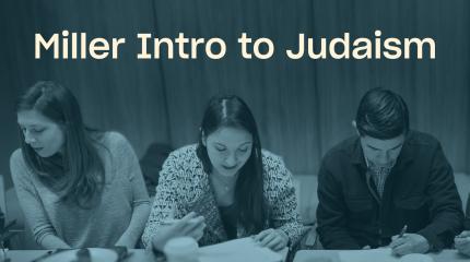 Miller Intro to Judaism with three students studying