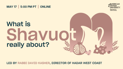 What is Shavuot really about? With a picture of a pitcher of milk and a pomegranate and two tablets